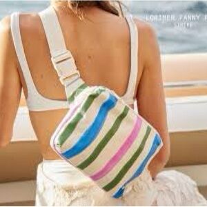 STATE Striped Crossbody Bag with Pink, Green, and Blue